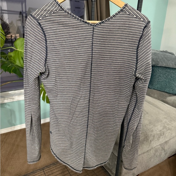 lululemon athletica Navy and White Striped Love Long Sleeve - Picture 2 of 3